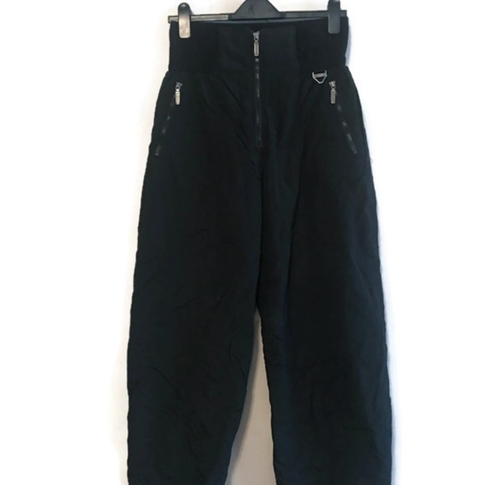 Tyrolia Skiwear Black Super High Waisted Snow Pants Snowboarding Retro size 12